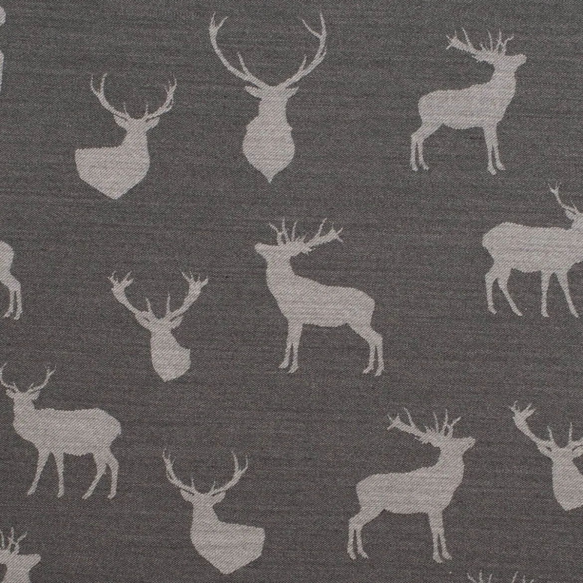 SCHÖNER LEBEN. Kissenhülle Jacquard mit Hirschen hellgrau grau verschiedene Größen