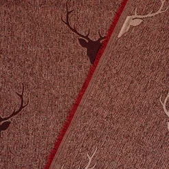 SCHÖNER LEBEN. Kissenhülle Jacquard Hirschkopf mit Geweih rotbraun dunkelrot verschiedene Größen