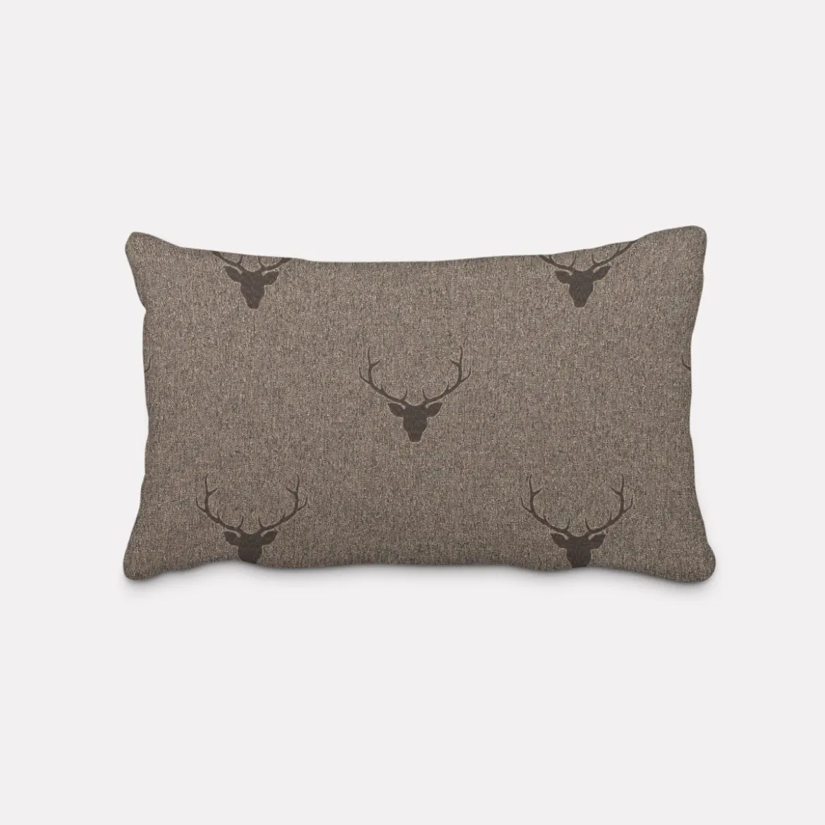 SCHÖNER LEBEN. Kissenhülle Jacquard Hirschkopf mit Geweih braun dunkelbraun verschiedene Größen