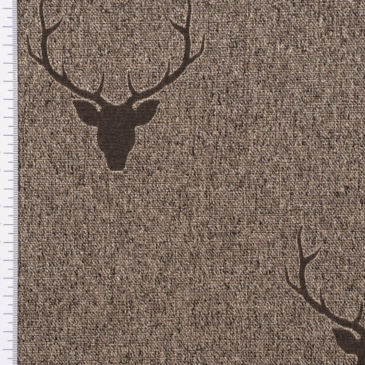 SCHÖNER LEBEN. Kissenhülle Jacquard Hirschkopf mit Geweih braun dunkelbraun verschiedene Größen