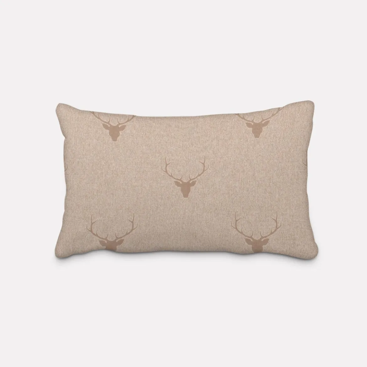 SCHÖNER LEBEN. Kissenhülle Jacquard Hirschkopf mit Geweih beige hellbraun verschiedene Größen