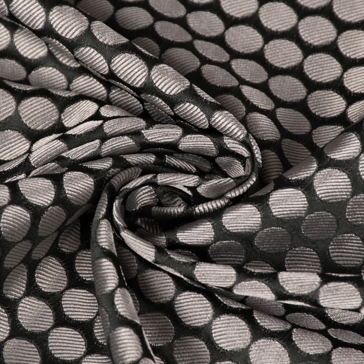 SCHÖNER LEBEN. Kissenhülle Jacquard Punkte schwarz silbergrau verschiedene Größen