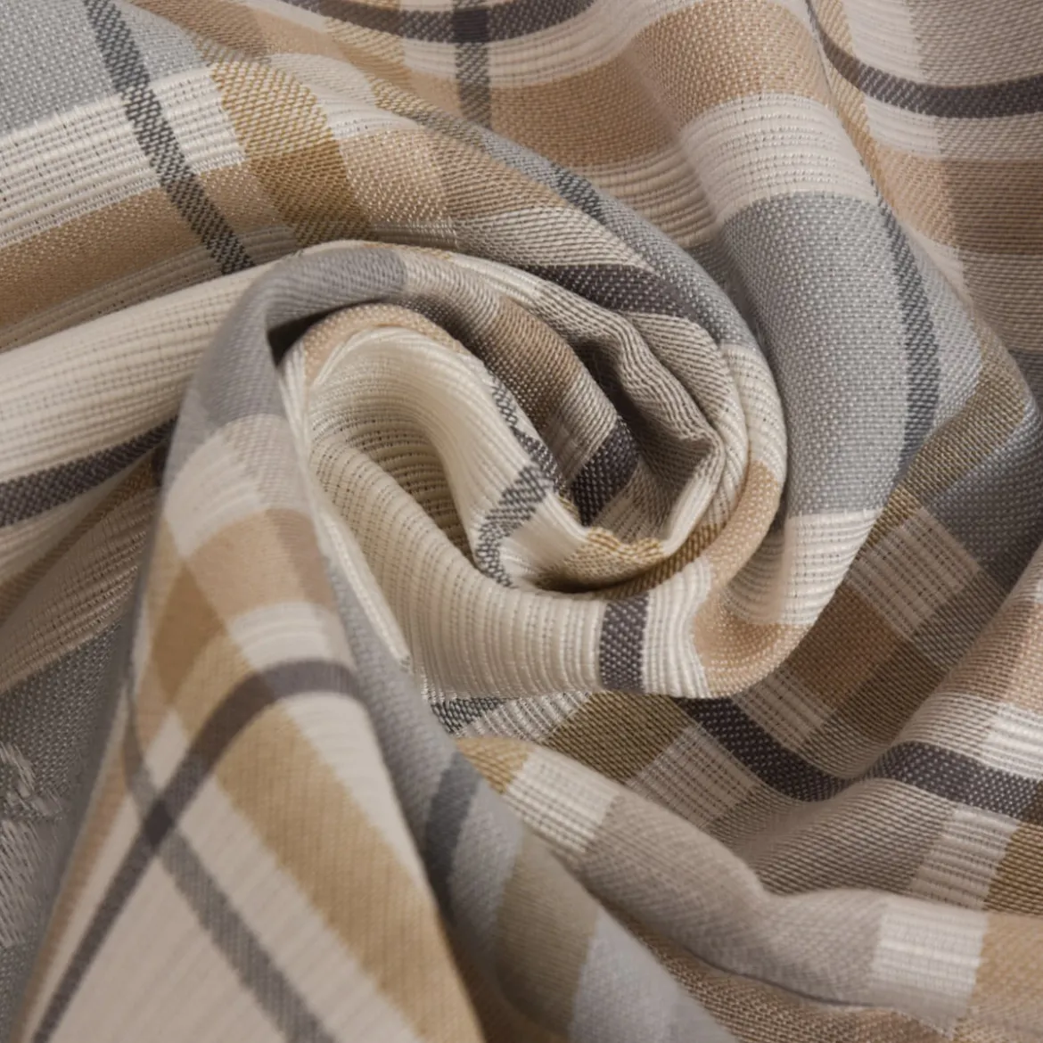 SCHÖNER LEBEN. Kissenhülle Karos mit Herzchen beige verschiedene Größen