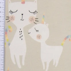 SCHÖNER LEBEN. Kissenhülle Katzen Caticorn beige pastell verschiedene Größen