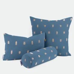 SCHÖNER LEBEN. Kissenhülle Käfer blau gold metallic verschiedene Größen