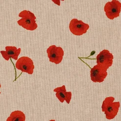SCHÖNER LEBEN. Kissenhülle Leinenlook Poppy Flower Mohnblüten Allover natur rot verschiedene Größen