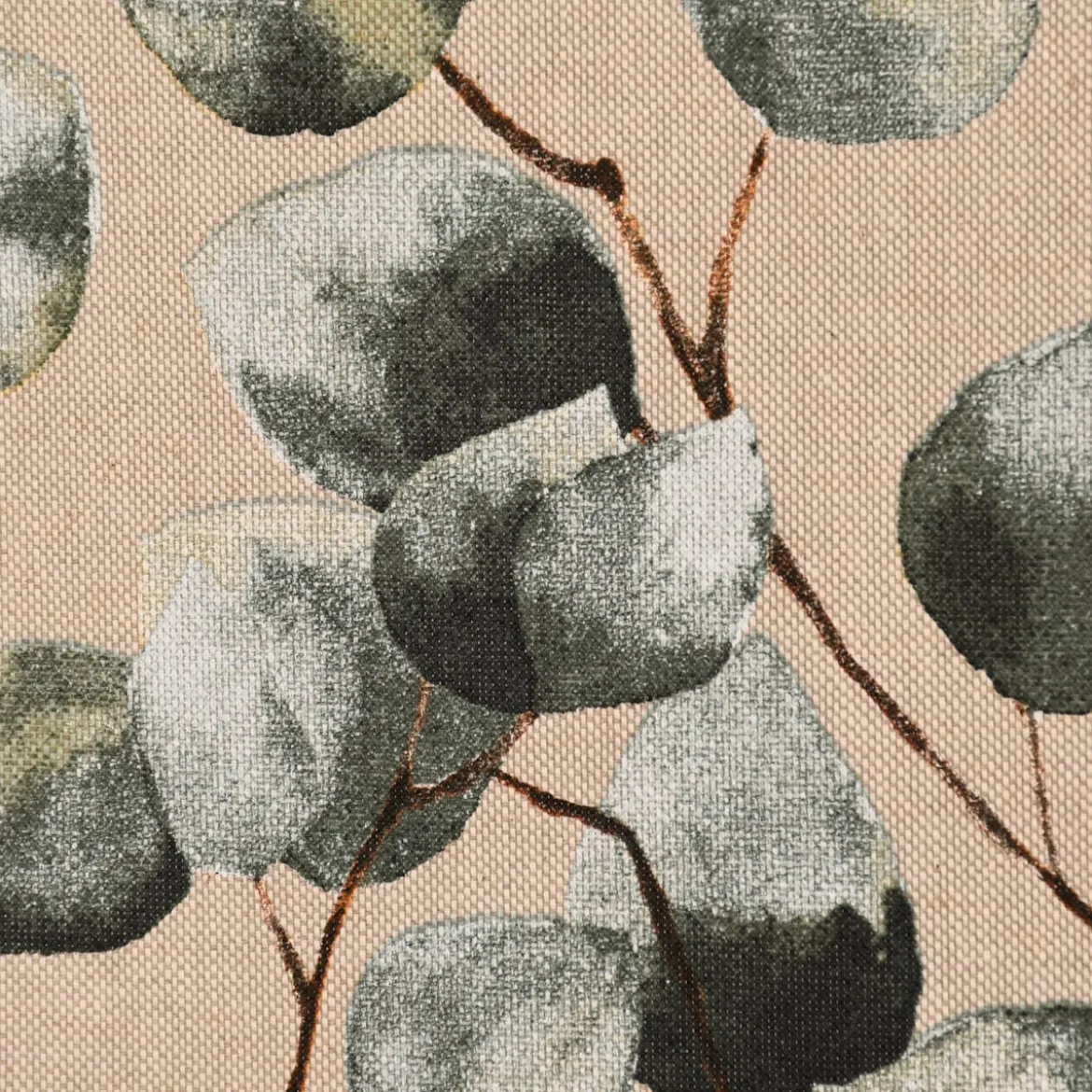SCHÖNER LEBEN. Kissenhülle Leinenlook Eukalyptus Leaves Eukalyptusblätter natur grün verschiedene Größen