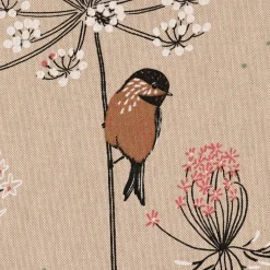 SCHÖNER LEBEN. Kissenhülle Leinenlook Soft Branch Blüten Gräser Vögel natur rosa verschiedene Größen