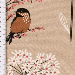 SCHÖNER LEBEN. Kissenhülle Leinenlook Soft Branch Blüten Gräser Vögel natur rosa verschiedene Größen