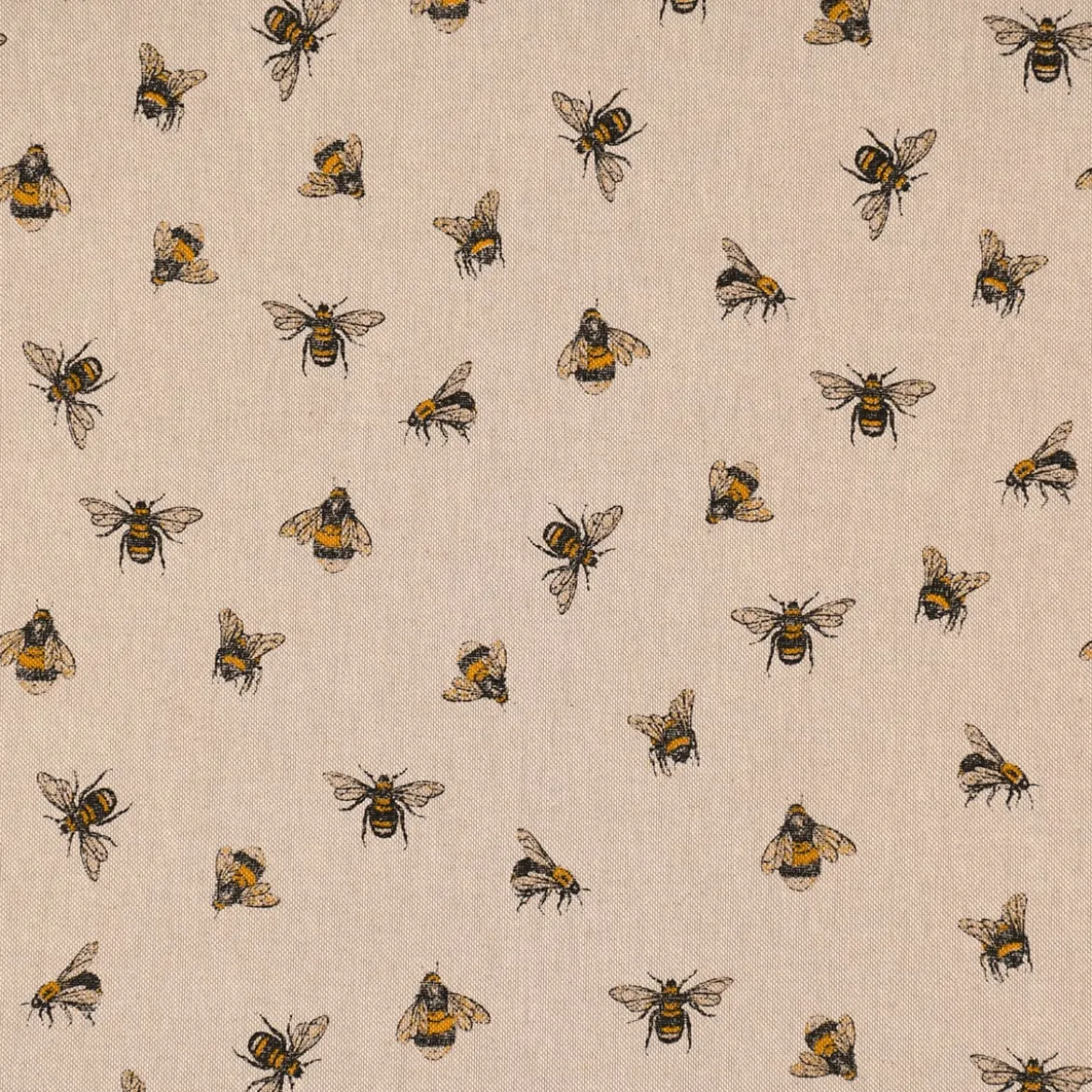 SCHÖNER LEBEN. Kissenhülle Leinenlook Bee Buzzing Bienen Hummeln natur gelb verschiedene Größen