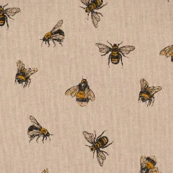 SCHÖNER LEBEN. Kissenhülle Leinenlook Bee Buzzing Bienen Hummeln natur gelb verschiedene Größen