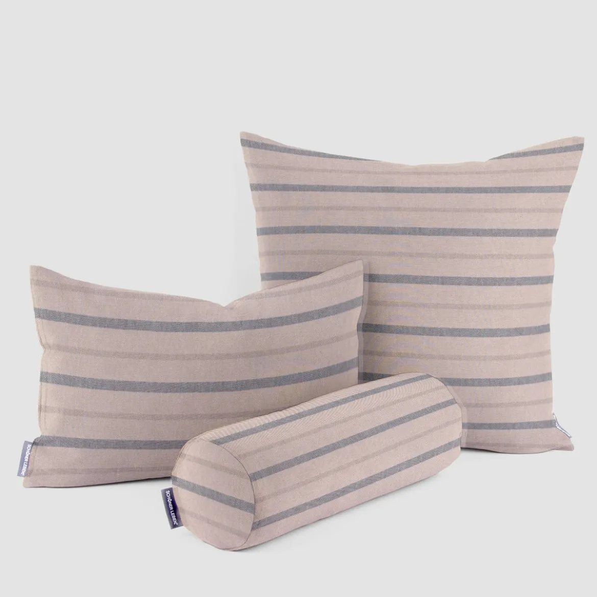 SCHÖNER LEBEN. Kissenhülle Leinenlook Riviera Stripe Small Streifen natur blau verschiedene Größen