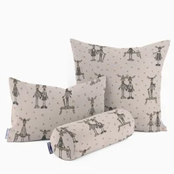 SCHÖNER LEBEN. Kissenhülle Leinenlook Moose Winter Elche Love natur grau beige verschiedene Größen
