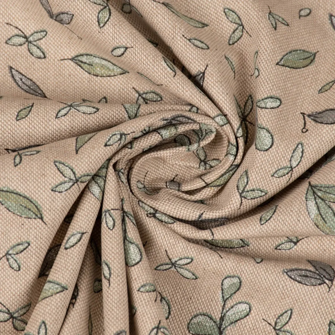 SCHÖNER LEBEN. Kissenhülle Leinenlook Leaf Soft Watercolor Allover Blätter natur grün verschiedene Größen