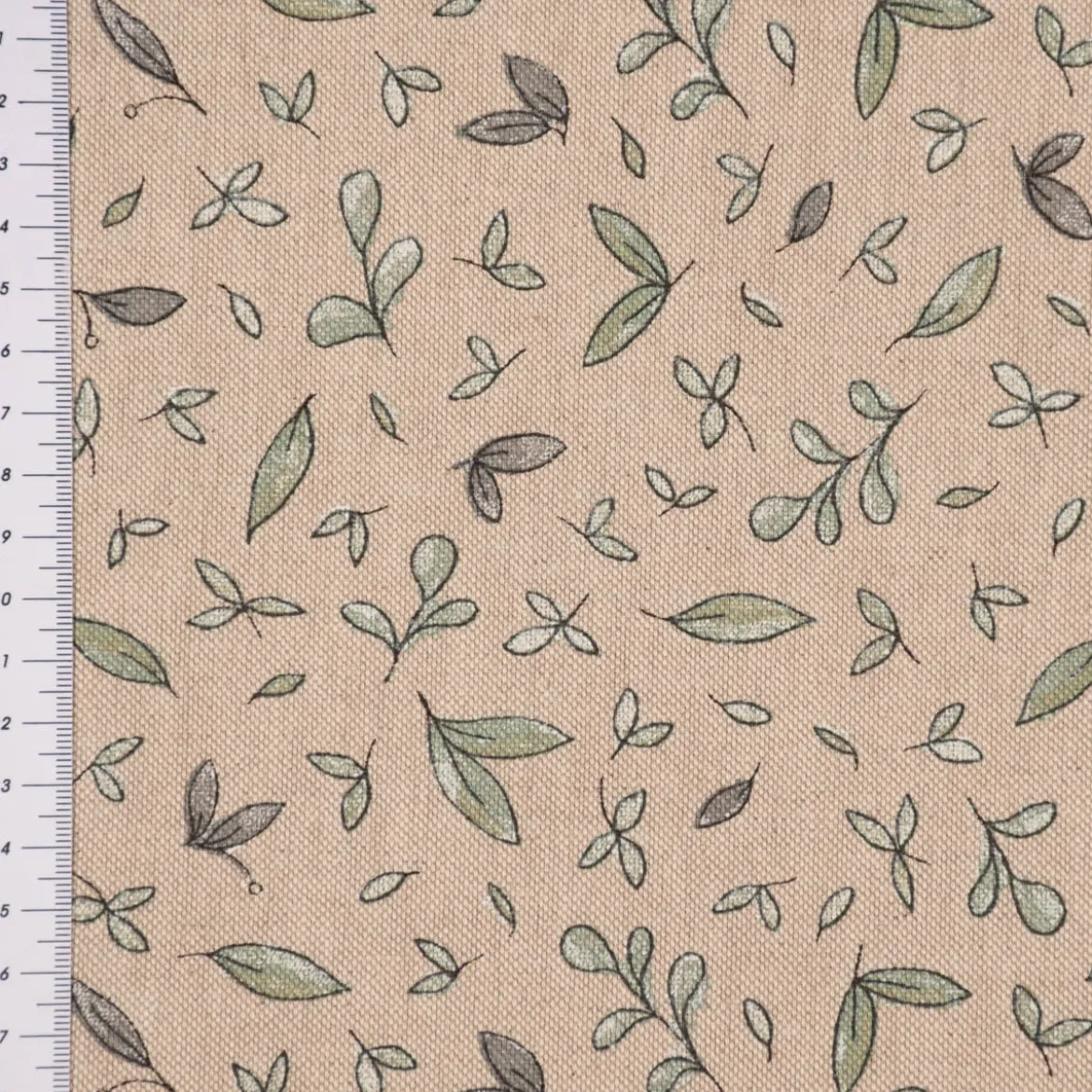 SCHÖNER LEBEN. Kissenhülle Leinenlook Leaf Soft Watercolor Allover Blätter natur grün verschiedene Größen