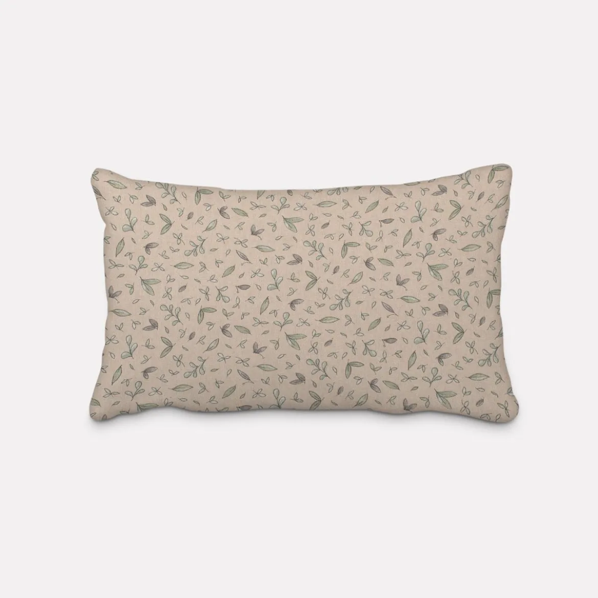 SCHÖNER LEBEN. Kissenhülle Leinenlook Leaf Soft Watercolor Allover Blätter natur grün verschiedene Größen