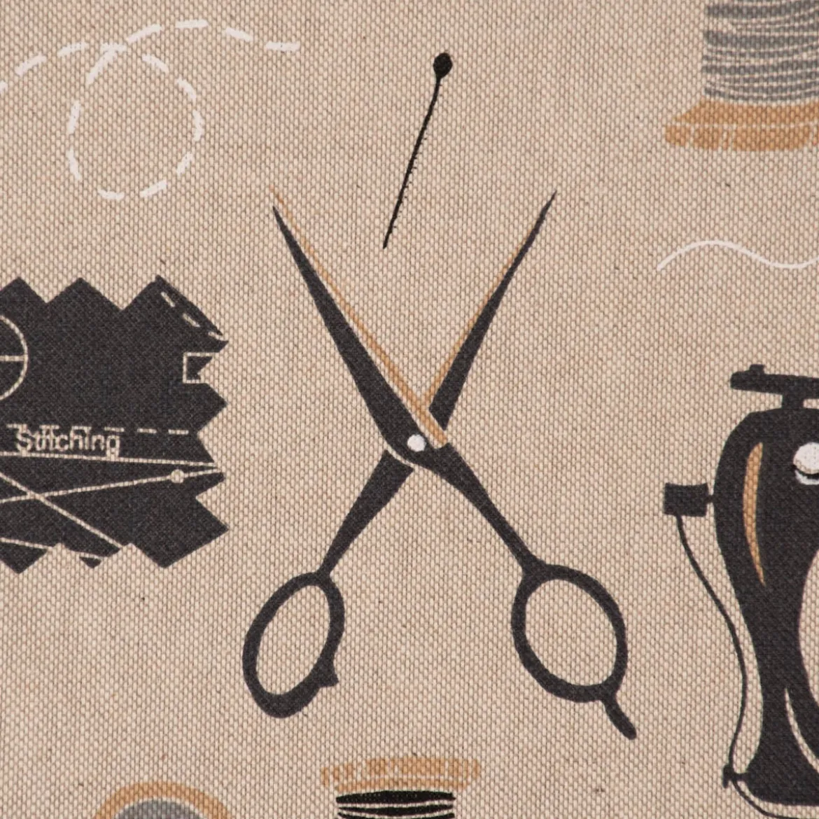 SCHÖNER LEBEN. Kissenhülle Leinenlook Sewing Atelier Nähzubehör natur schwarz verschiedene Größen