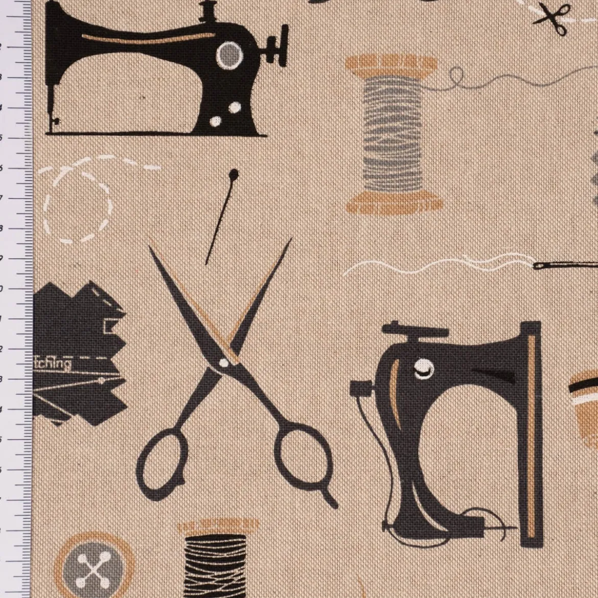 SCHÖNER LEBEN. Kissenhülle Leinenlook Sewing Atelier Nähzubehör natur schwarz verschiedene Größen
