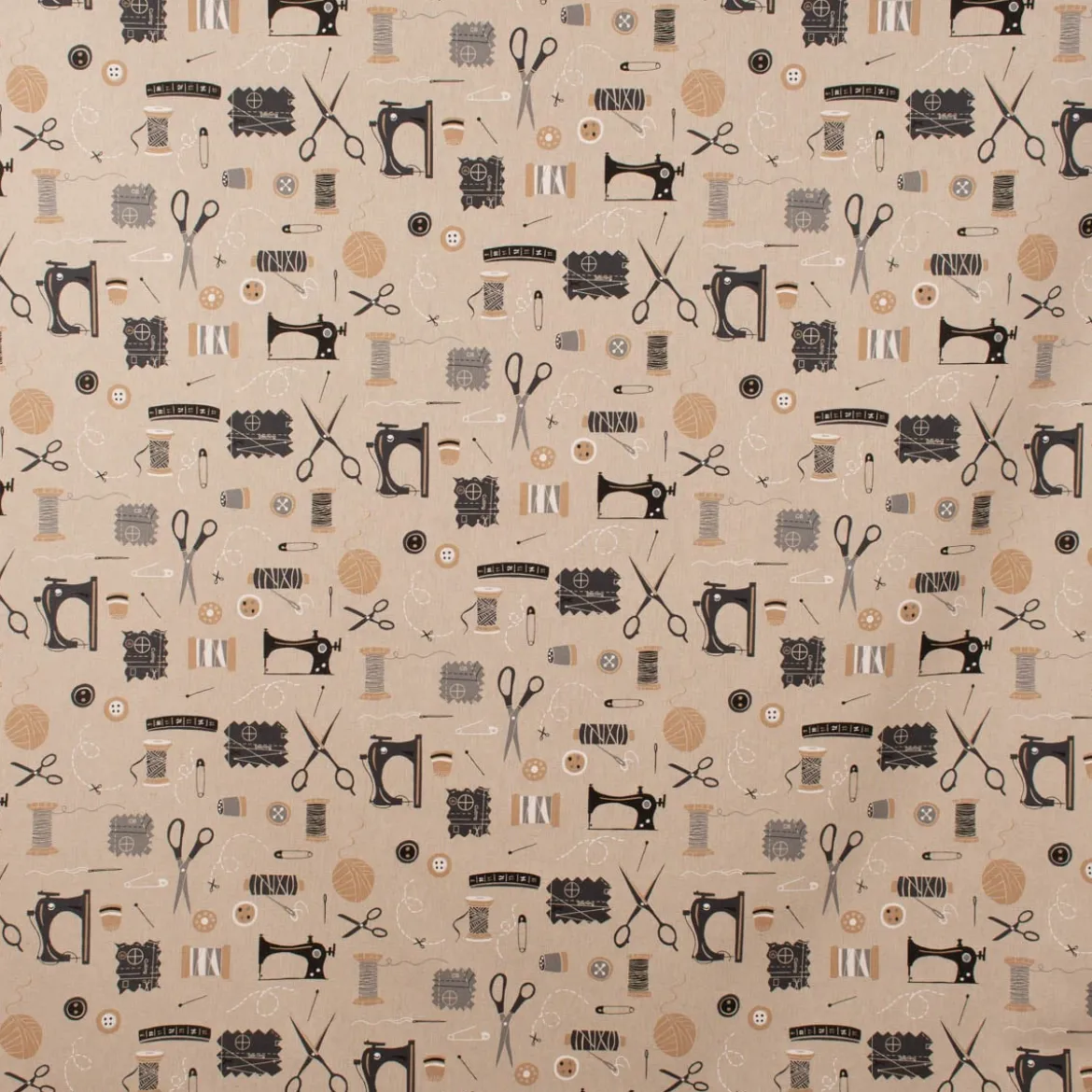 SCHÖNER LEBEN. Kissenhülle Leinenlook Sewing Atelier Nähzubehör natur schwarz verschiedene Größen