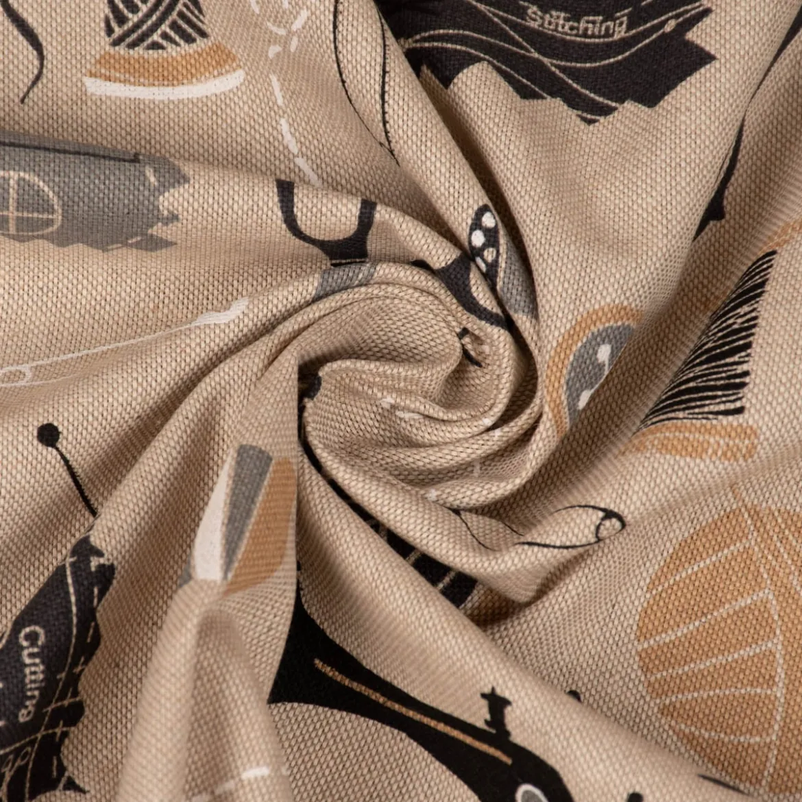 SCHÖNER LEBEN. Kissenhülle Leinenlook Sewing Atelier Nähzubehör natur schwarz verschiedene Größen