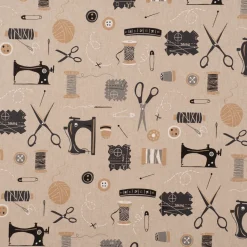 SCHÖNER LEBEN. Kissenhülle Leinenlook Sewing Atelier Nähzubehör natur schwarz verschiedene Größen
