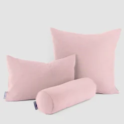 SCHÖNER LEBEN. Kissenhülle Leinenlook uni rosa verschiedene Größen