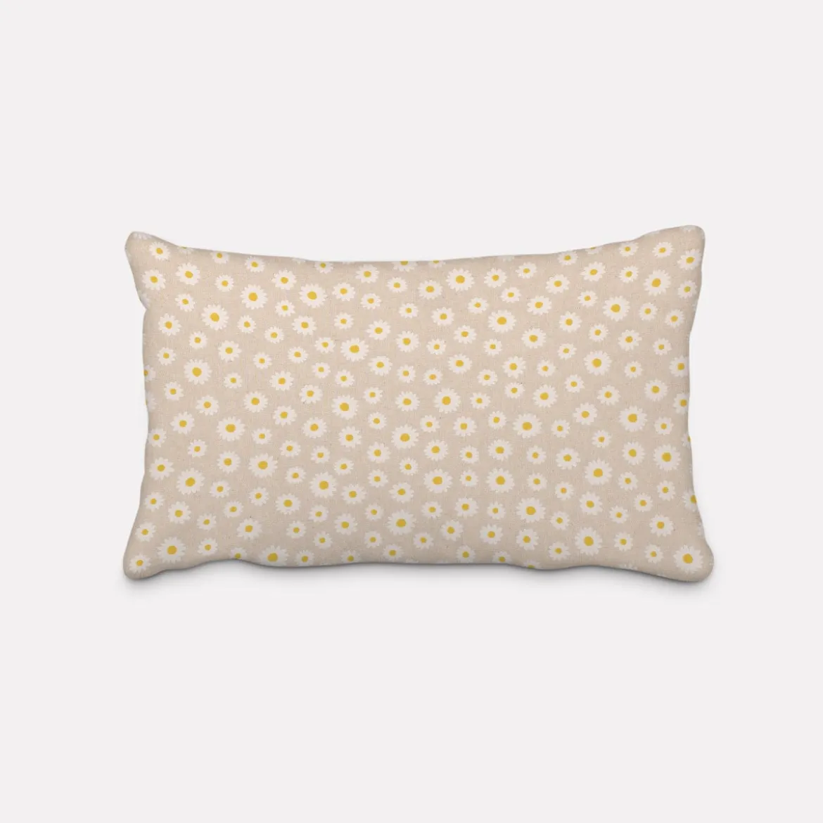 SCHÖNER LEBEN. Kissenhülle Leinenlook Daisy Sweet Garden Gänseblümchen Blüten natur weiß verschiedene Größen