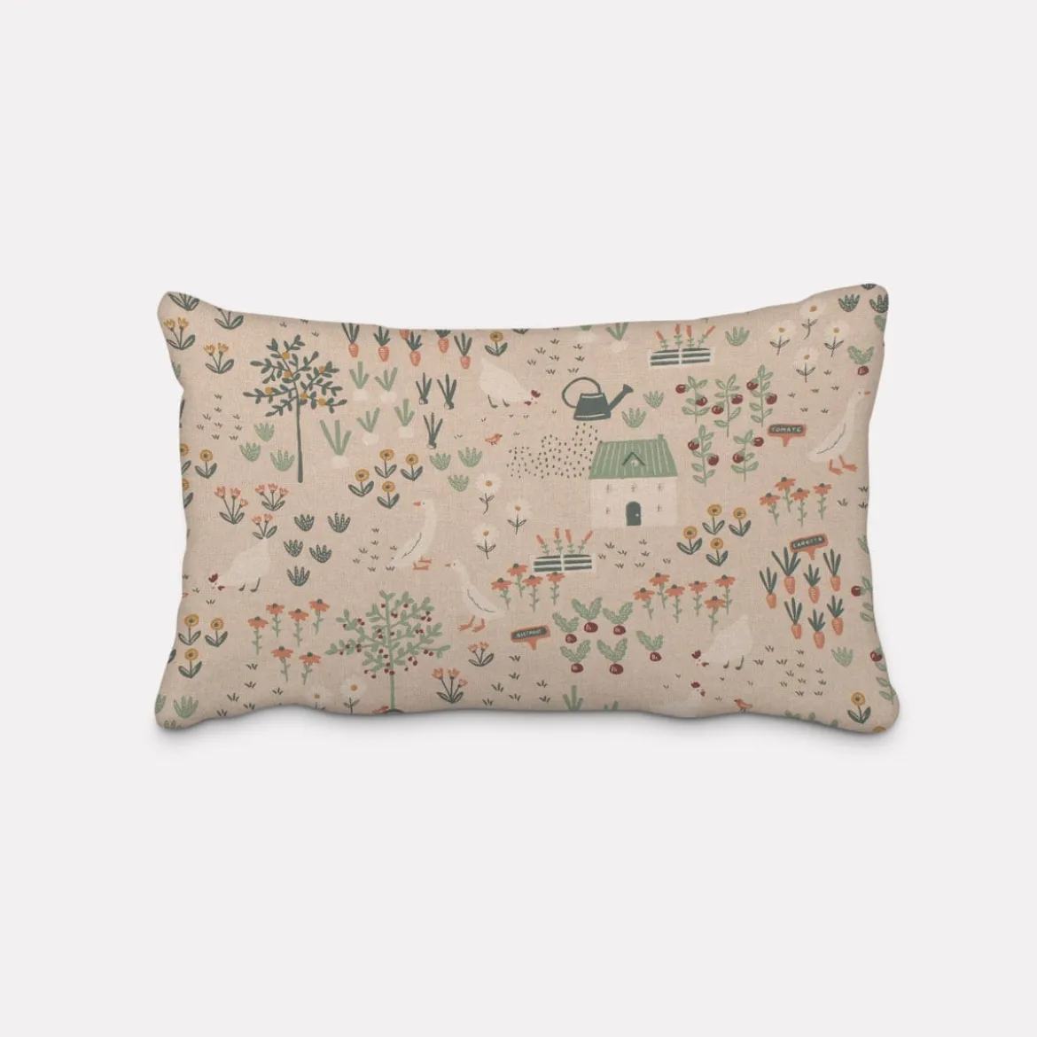 SCHÖNER LEBEN. Kissenhülle Leinenlook Farmhouse Cozy View Bauernhof Garten natur weiß mint verschiedene Größen
