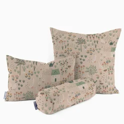 SCHÖNER LEBEN. Kissenhülle Leinenlook Farmhouse Cozy View Bauernhof Garten natur weiß mint verschiedene Größen