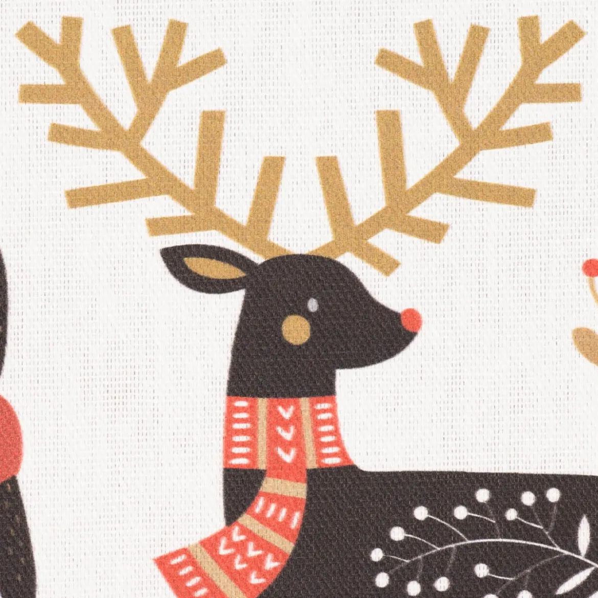 SCHÖNER LEBEN. Kissenhülle Merry Christmas Bär Igel Hirsch Baum ecru schwarz rot verschiedene Größen