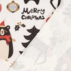 SCHÖNER LEBEN. Kissenhülle Merry Christmas Bär Igel Hirsch Baum ecru schwarz rot verschiedene Größen