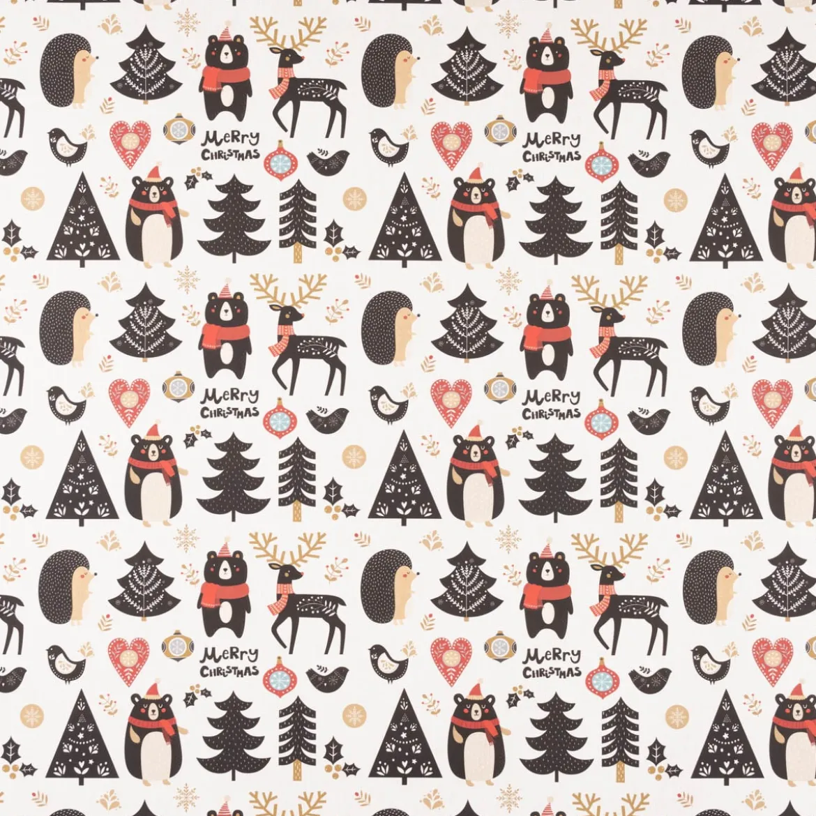 SCHÖNER LEBEN. Kissenhülle Merry Christmas Bär Igel Hirsch Baum ecru schwarz rot verschiedene Größen