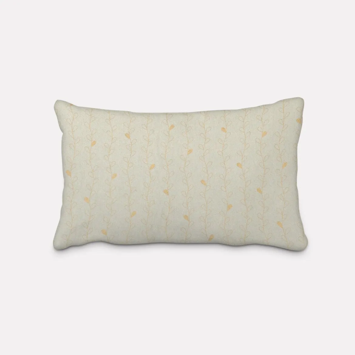 SCHÖNER LEBEN. Kissenhülle Metallic Blätterranken mint goldfarbig verschiedene Größen