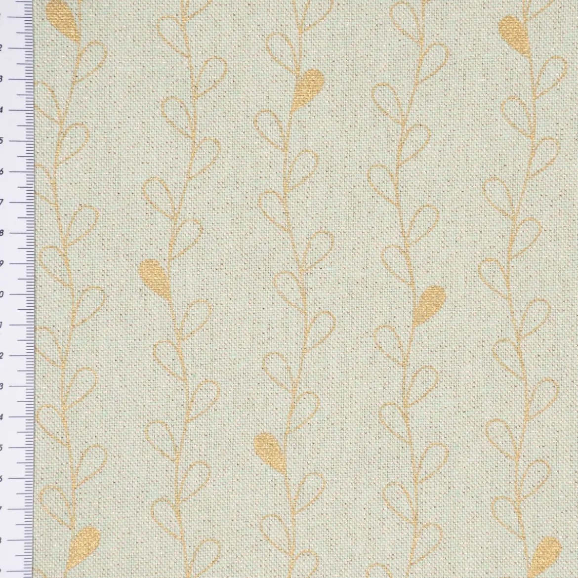 SCHÖNER LEBEN. Kissenhülle Metallic Blätterranken mint goldfarbig verschiedene Größen