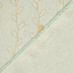 SCHÖNER LEBEN. Kissenhülle Metallic Blätterranken mint goldfarbig verschiedene Größen