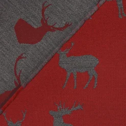 SCHÖNER LEBEN. Kissenhülle mit Hirschen grau rot verschiedene Größen