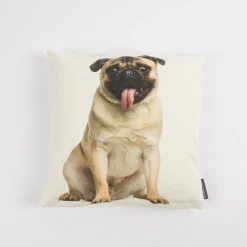 Schöner Leben Kissenhülle Mops braun weiß 40x40cm