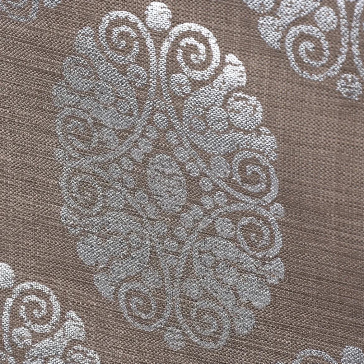 Schöner Leben Kissenhülle Ornament silber taupe 50x50cm