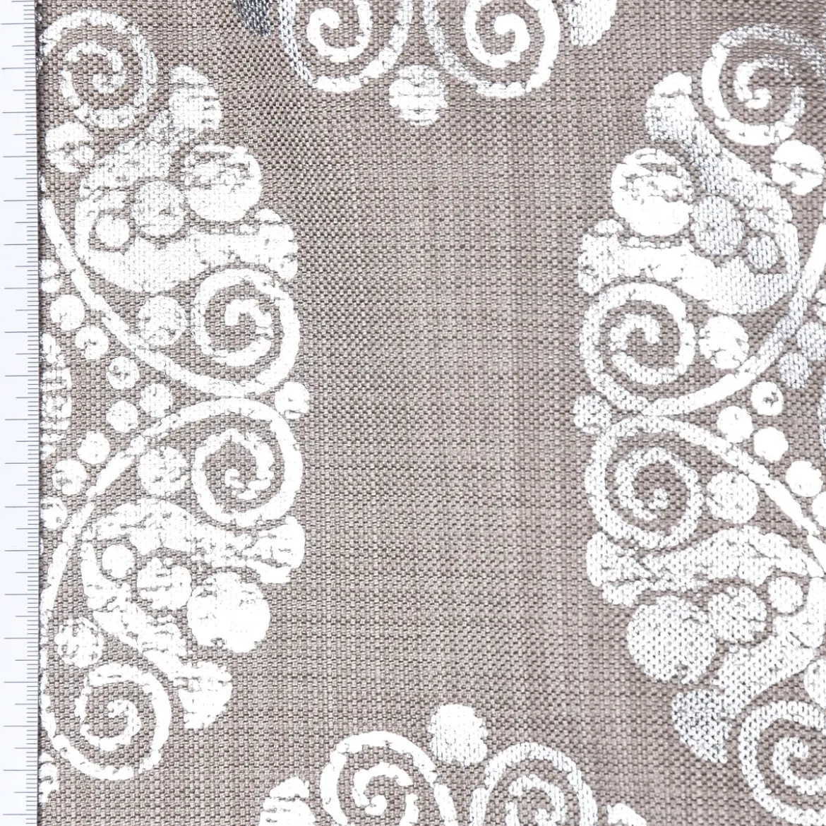 Schöner Leben Kissenhülle Ornament silber taupe 50x50cm