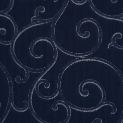SCHÖNER LEBEN. Kissenhülle Ornamente Schnörkel Lurex dunkelblau silberfarbig verschiedene Größen