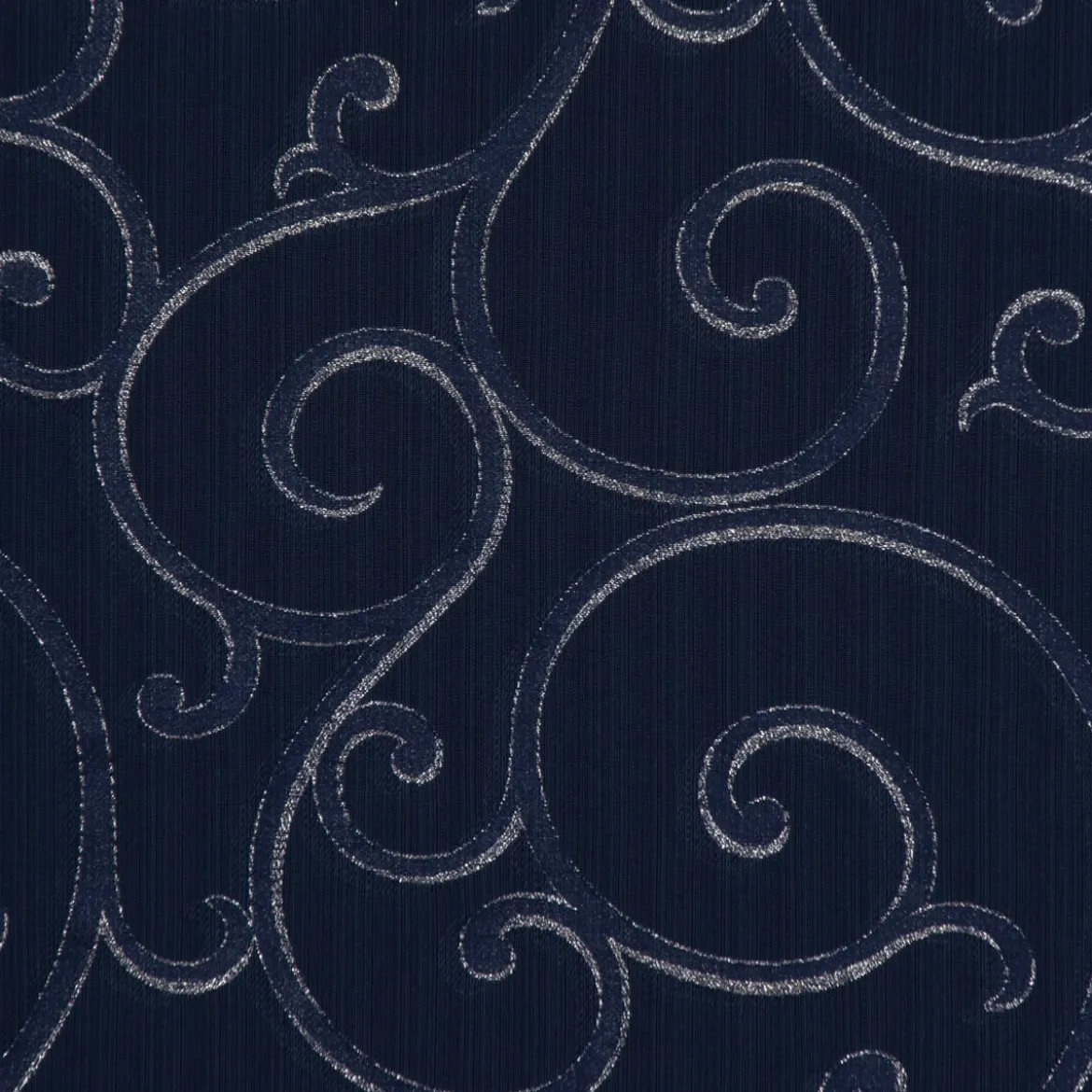 SCHÖNER LEBEN. Kissenhülle Ornamente Schnörkel Lurex dunkelblau silberfarbig verschiedene Größen