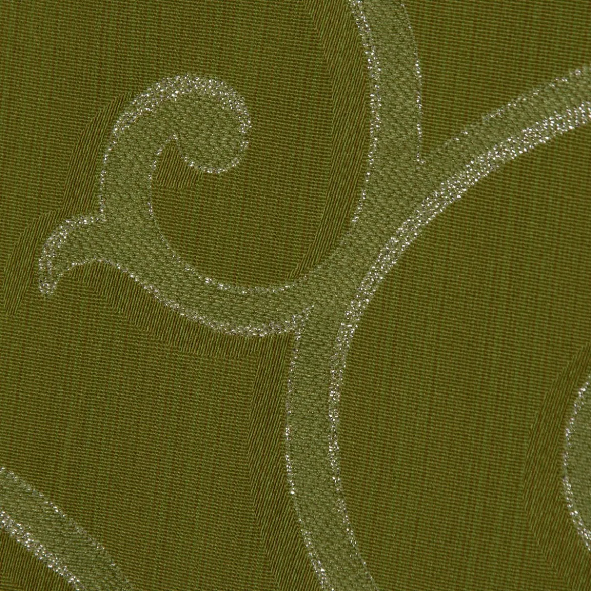 SCHÖNER LEBEN. Kissenhülle Ornamente Schnörkel Lurex grün silberfarbig verschiedene Größen