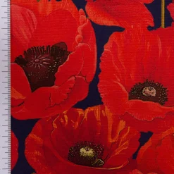 SCHÖNER LEBEN. Kissenhülle Outdoor Mohnblumen rot dunkelblau verschiedene Größen