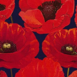 SCHÖNER LEBEN. Kissenhülle Outdoor Mohnblumen rot dunkelblau verschiedene Größen