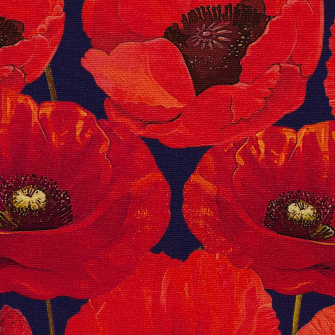 SCHÖNER LEBEN. Kissenhülle Outdoor Mohnblumen rot dunkelblau verschiedene Größen