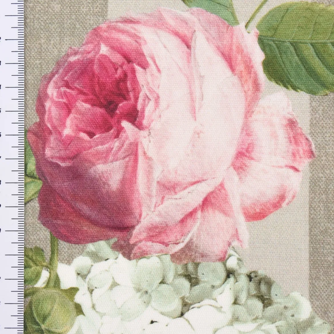 SCHÖNER LEBEN. Kissenhülle Outdoor Streifen Hortensien hellgrau grün pink versch. Größen