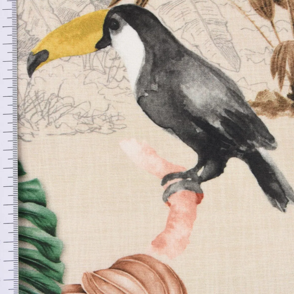 SCHÖNER LEBEN. Kissenhülle Outdoor Palmen Papagei Flamingo beige bunt versch. Größen