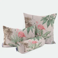 SCHÖNER LEBEN. Kissenhülle Outdoor Palmen Papagei Flamingo beige bunt versch. Größen