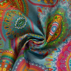 SCHÖNER LEBEN. Kissenhülle Outdoor Mandalas türkis mulitcolor verschiedene Größen
