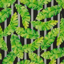 SCHÖNER LEBEN. Kissenhülle Outdoor Palmen-Blätter grün schwarz grau verschiedene Größen